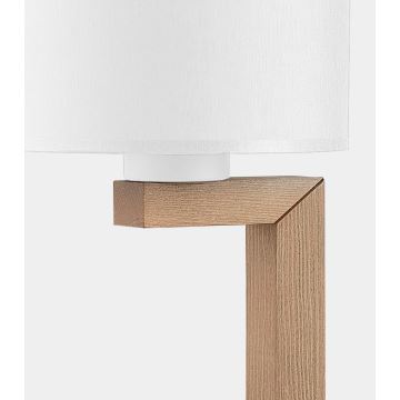 Lámpara de mesa TROY 1xE27/15W/230V blanco/madera