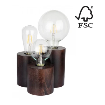 Lámpara de mesa VINCENT 3xE27/15W/230V haya - Certificado FSC