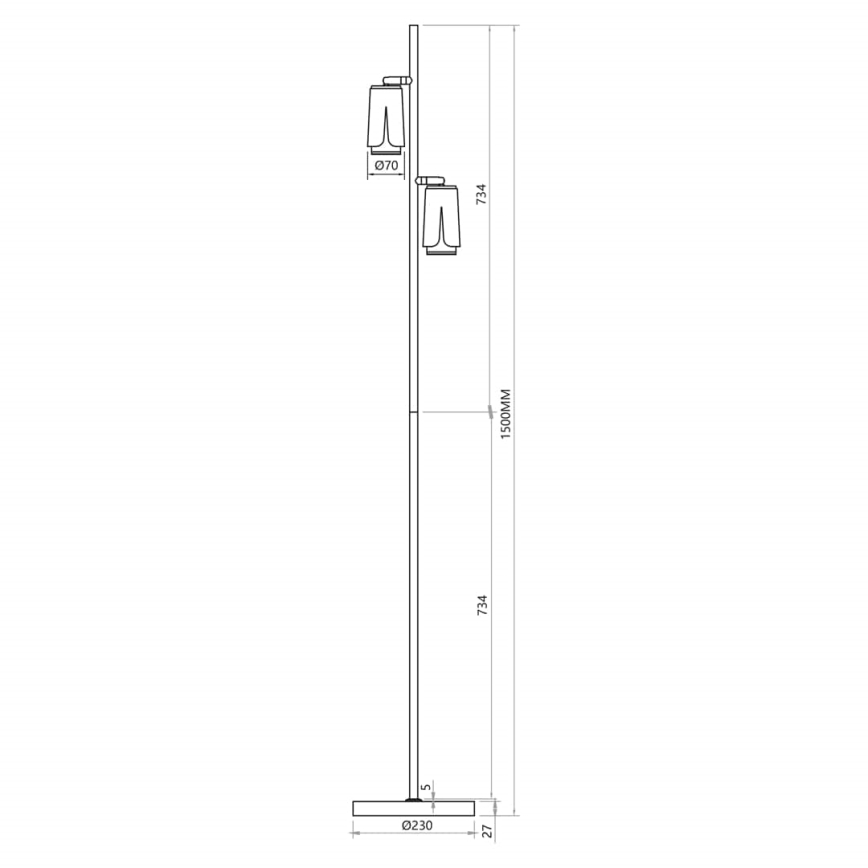 Lámpara de pie FLOWER 2xGU10/8W/230V negro