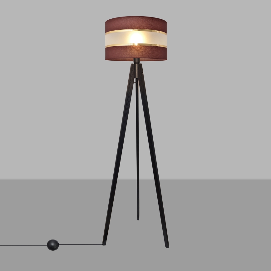 Lámpara de pie HELEN 1xE27/60W/230V marrón/dorado/pino