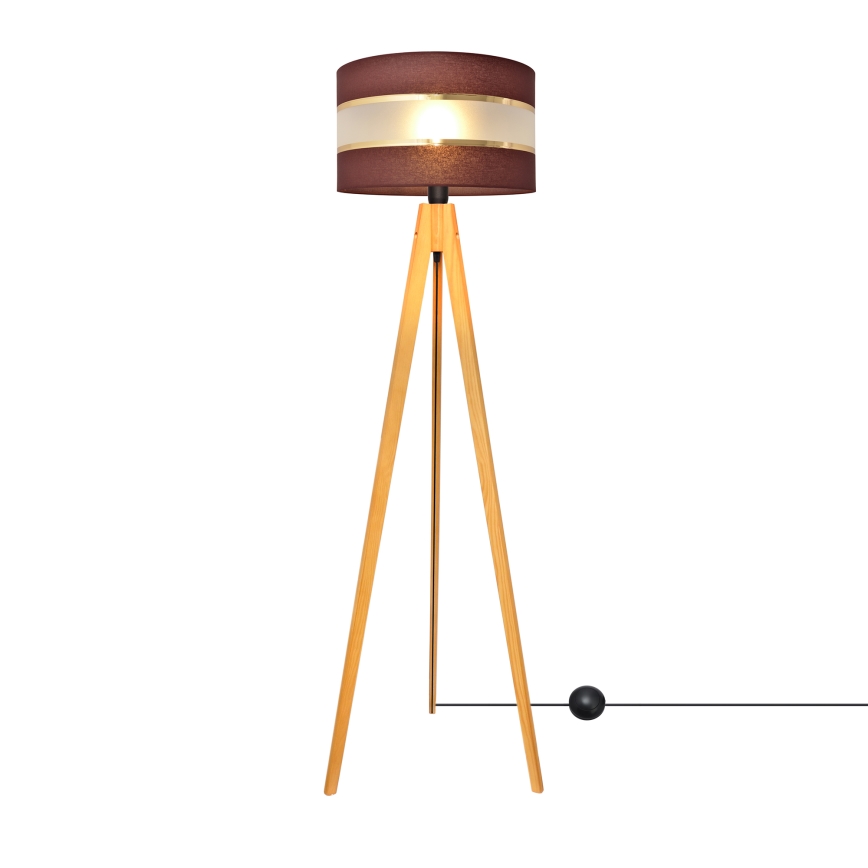 Lámpara de pie HELEN 1xE27/60W/230V marrón/dorado/roble