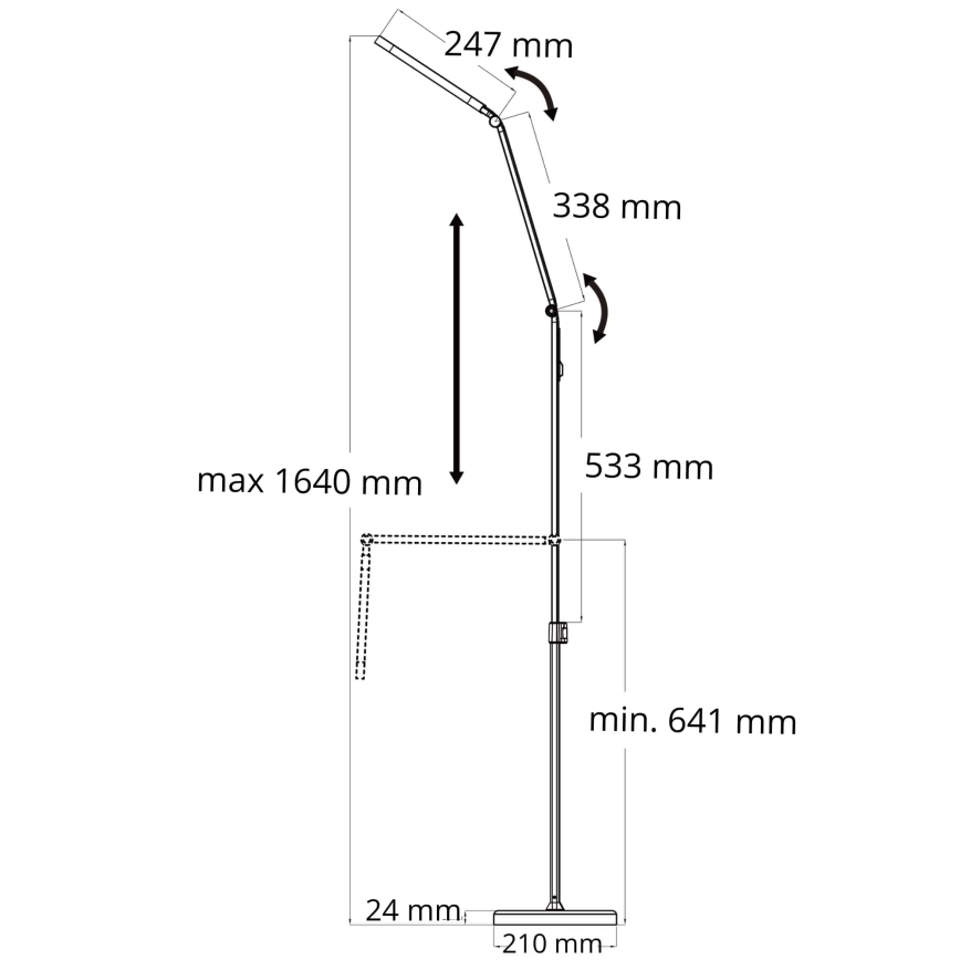 Lámpara de pie LED táctil y regulable FERRARA LED/13W/230V 3000/4000/6000K blanco