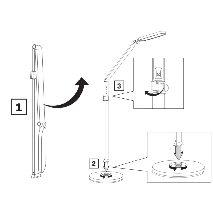 Lámpara de pie LED táctil y regulable FERRARA LED/13W/230V 3000/4000/6000K blanco