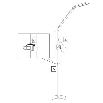 Lámpara de pie LED táctil y regulable FERRARA LED/13W/230V 3000/4000/6000K blanco