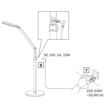 Lámpara de pie LED táctil y regulable FERRARA LED/13W/230V 3000/4000/6000K blanco