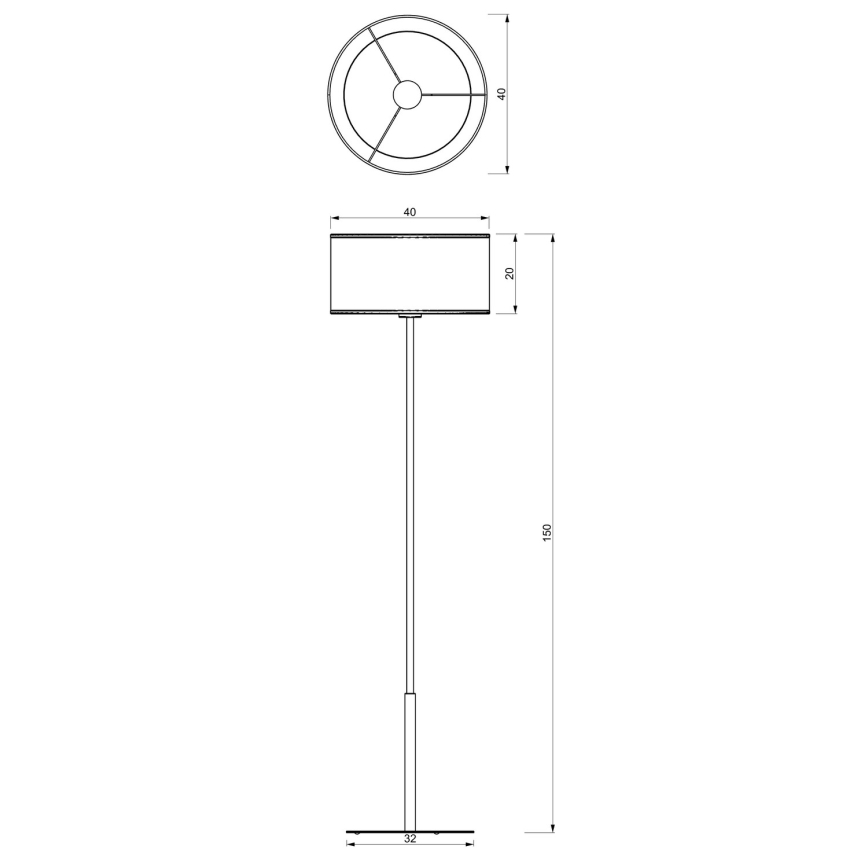 Lámpara de pie LOFT SHADE 1xE27/60W/230V negro