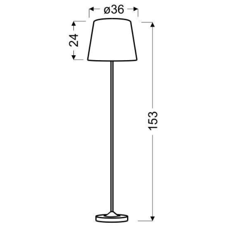 Lámpara de pie SEGIN 1xE27/60W/230V gris/cromo brillante