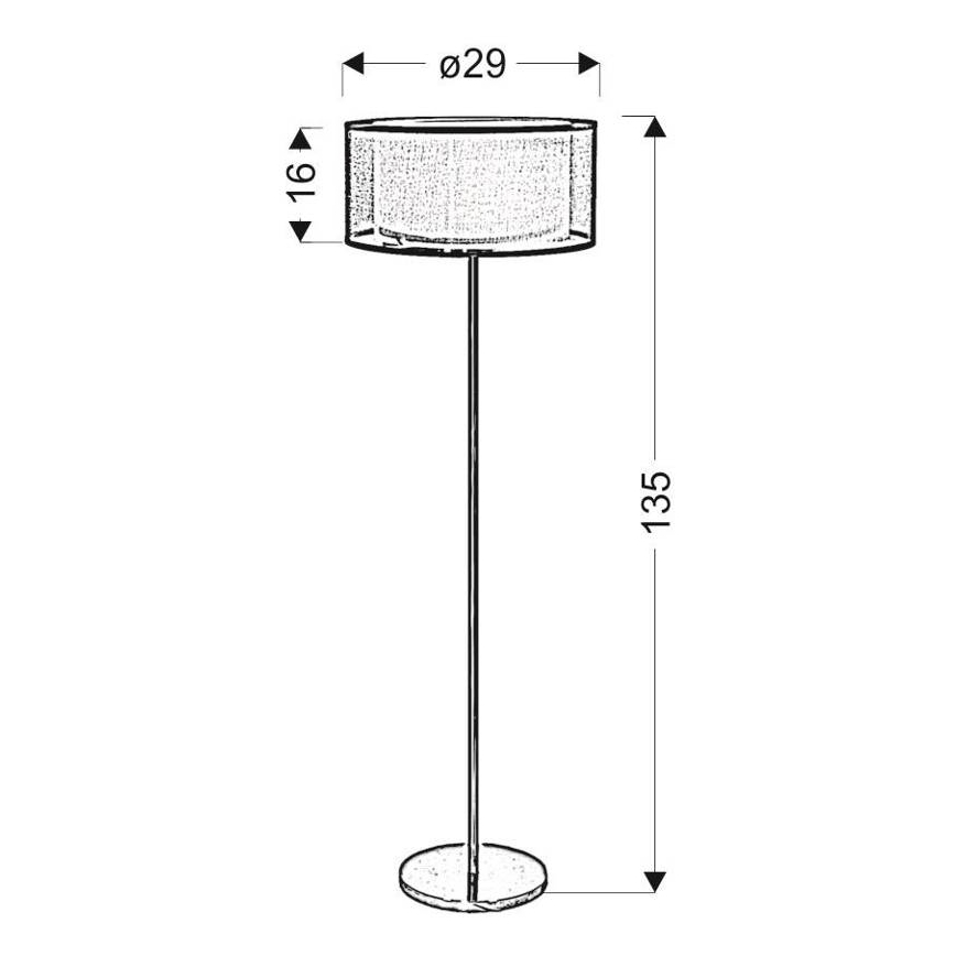 Lámpara de pie SOLO 3xE14/40W/230V gris/cromo brillante