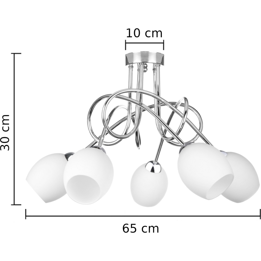 Lámpara de superficie TWIST WHITE 5xE14/40W/230V