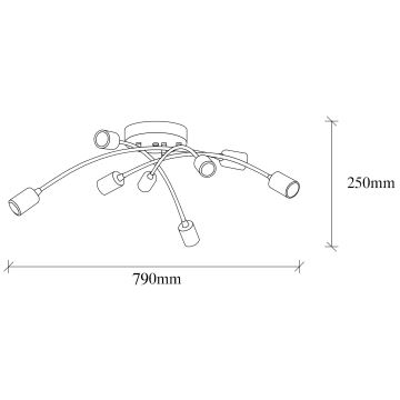 Lámpara de suspensión BANANA 8xE27/40W/230V