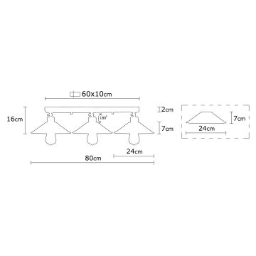 Lámpara de suspensión BERCESTE 3xE27/40W/230V