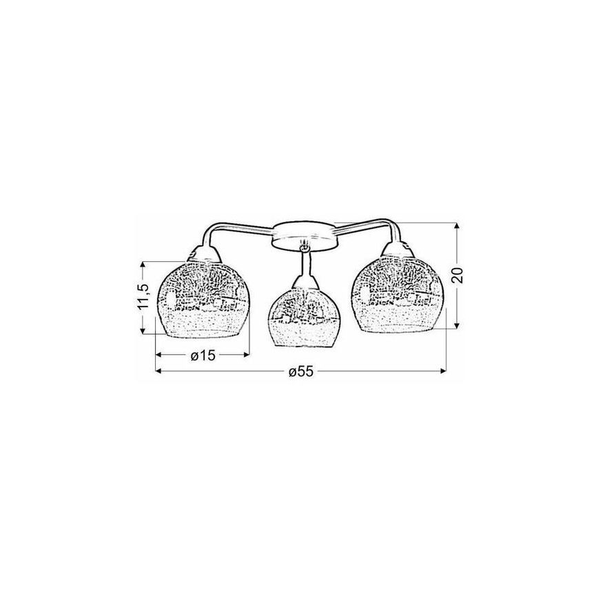 Lámpara de suspensión CROMINA 3xE27/60W/230V