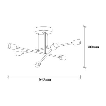 Lámpara de suspensión FLOWER 6xE27/40W/230V