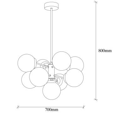 Lámpara de suspensión MUDONI 9xE27/100W/230V