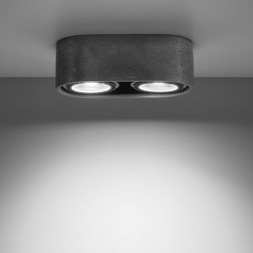 Lámpara de techo BASIC AR111 2xGU10/40W/230V concreto