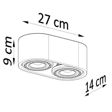 Lámpara de techo BASIC AR111 2xGU10/40W/230V concreto