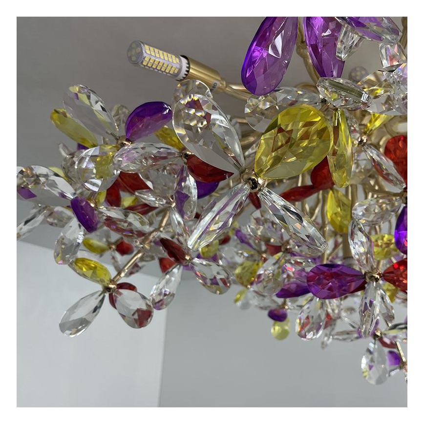 Lámpara de techo de cristal 12xG9/40W/230V multicolor