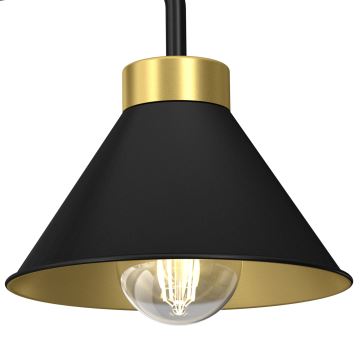 Lámpara de techo DEMET 3xE27/60W/230V negro/dorado