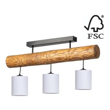 Lámpara de techo FORESTA 3xE27/25W/230V pino - Certificado FSC