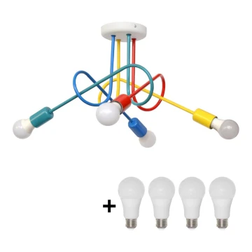 Lámpara de techo LED para niños OXFORD 4xE27/10W/230V