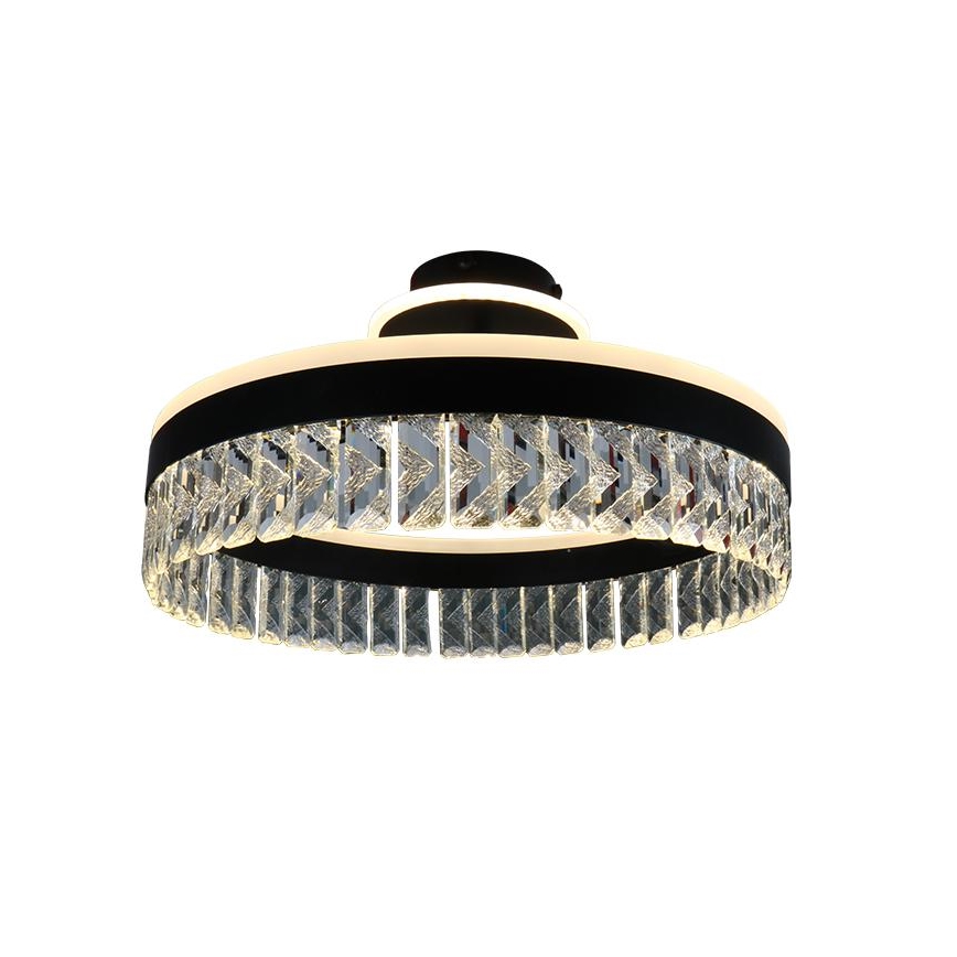 Lámpara de araña de cristal LED de superficie regulable LED/75W/230V 3000-6500K negro + control remoto