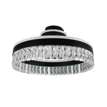 Lámpara de araña de cristal LED de superficie regulable LED/75W/230V 3000-6500K negro + control remoto