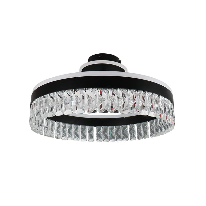 Lámpara de araña de cristal LED de superficie regulable LED/75W/230V 3000-6500K negro + control remoto