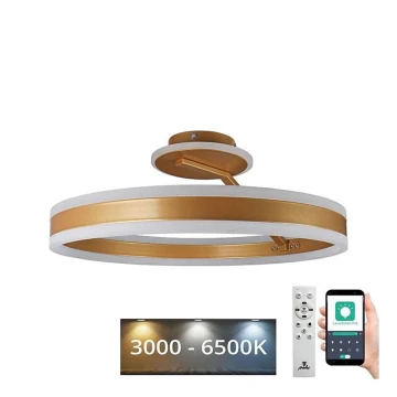 Lámpara de techo LED regulable LED/86W/230V 3000-6500K dorado + control remoto