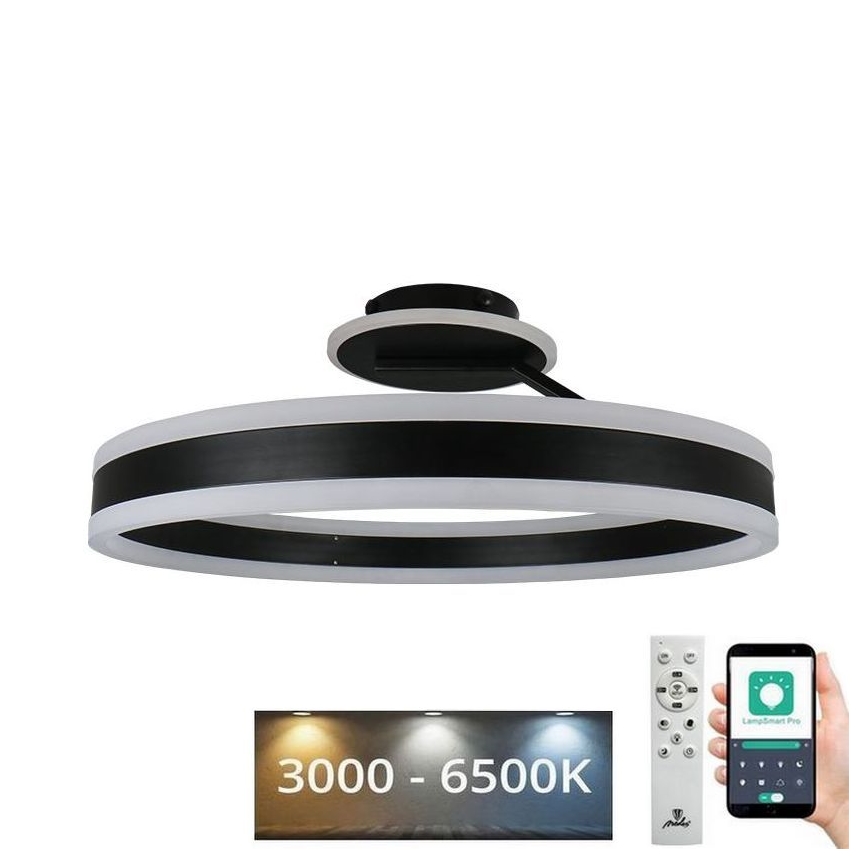 Lámpara de techo LED regulable LED/86W/230V 3000-6500K negro + control remoto