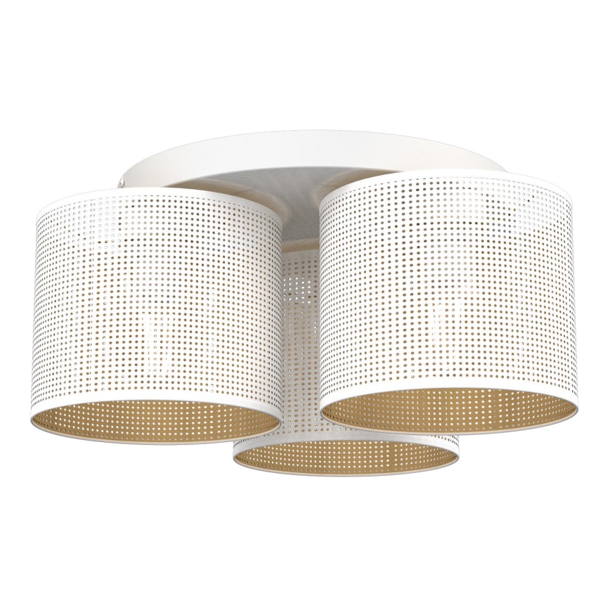 Lámpara de techo LOFT SHADE 3xE27/60W/230V blanco/dorado