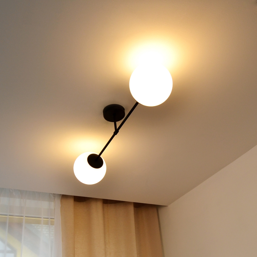 Lámpara de techo MOON 2xE27/15W/230V negro