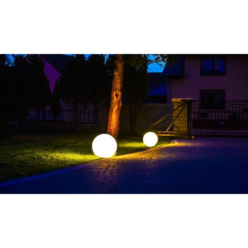 Lámpara decorativa exterior GARDEN BALL 1xE27/40W/230V IP65 diá. 25 cm