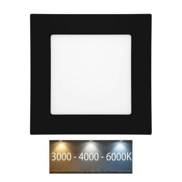 Lámpara empotrable de baño LED RAFA LED/6W/230V 3000/4000/6000K 12x12 cm IP44 negro