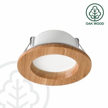 Lámpara empotrable LED WOODY SPOT LED/5,5W/230V 4000K roble ø 10 cm