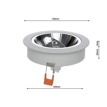 Lámpara empotrable REDONDO 1xAR111 - GU10/25W/230V