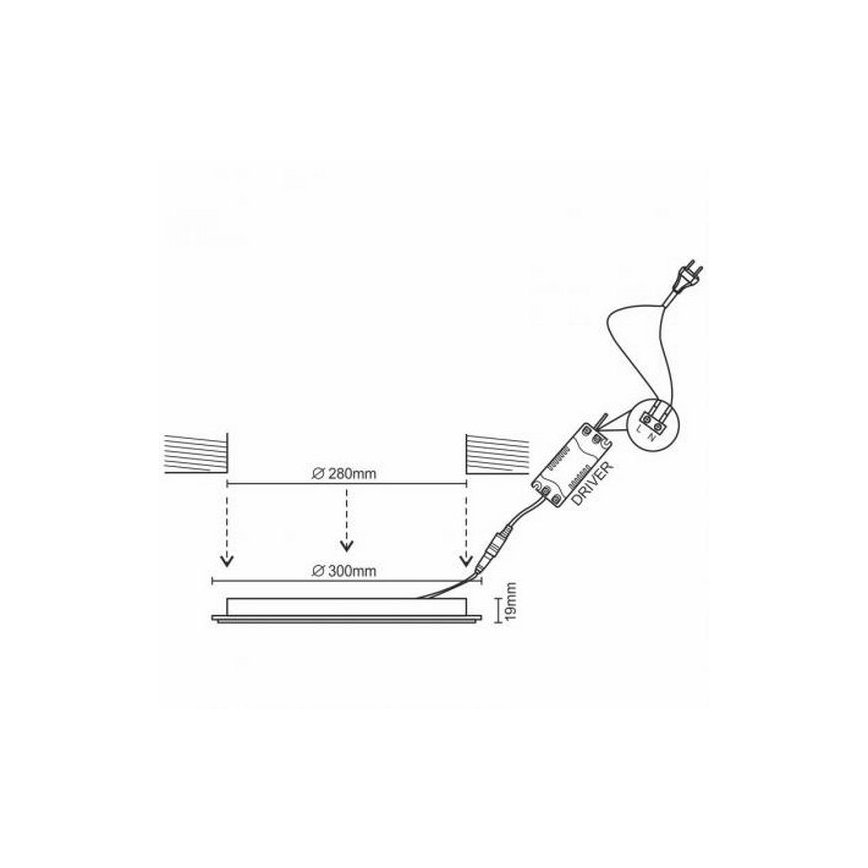 Lámpara empotrada LED LED/24W/230V