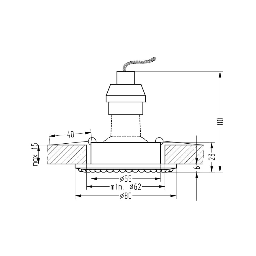 Lámpara empotrada SOC 1xGU10/50W/230V