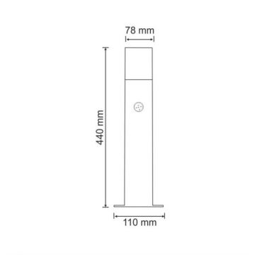 Lámpara exterior con sensor NEW YORK 1xE27/12W/230V IP44 44 cm antracita