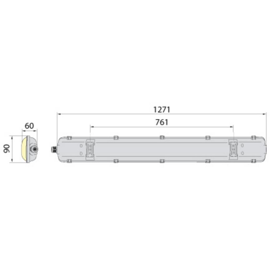 Lámpara fluorescente de alta resistencia 2xG13/18W/230V IP65 1270 mm