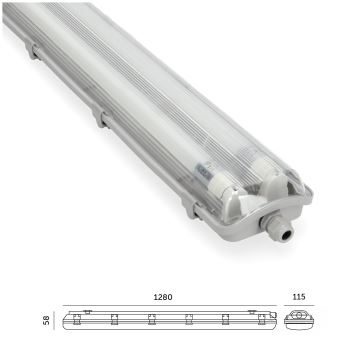 Lámpara fluorescente técnica LED T8 2xG13/18W/230V 6500K IP65