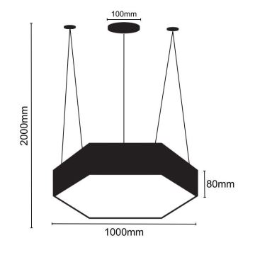 Lámpara LED colgante LED/100W/230V 4000K diá. 100 cm