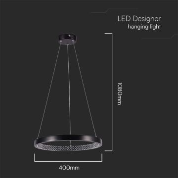 Lámpara LED colgante LED/19W/230V 4000K negro