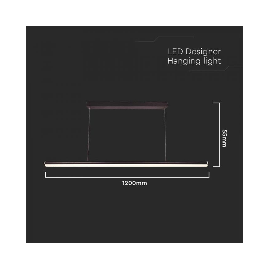Lámpara LED colgante LED/23W/230V 4000K 120 cm negro