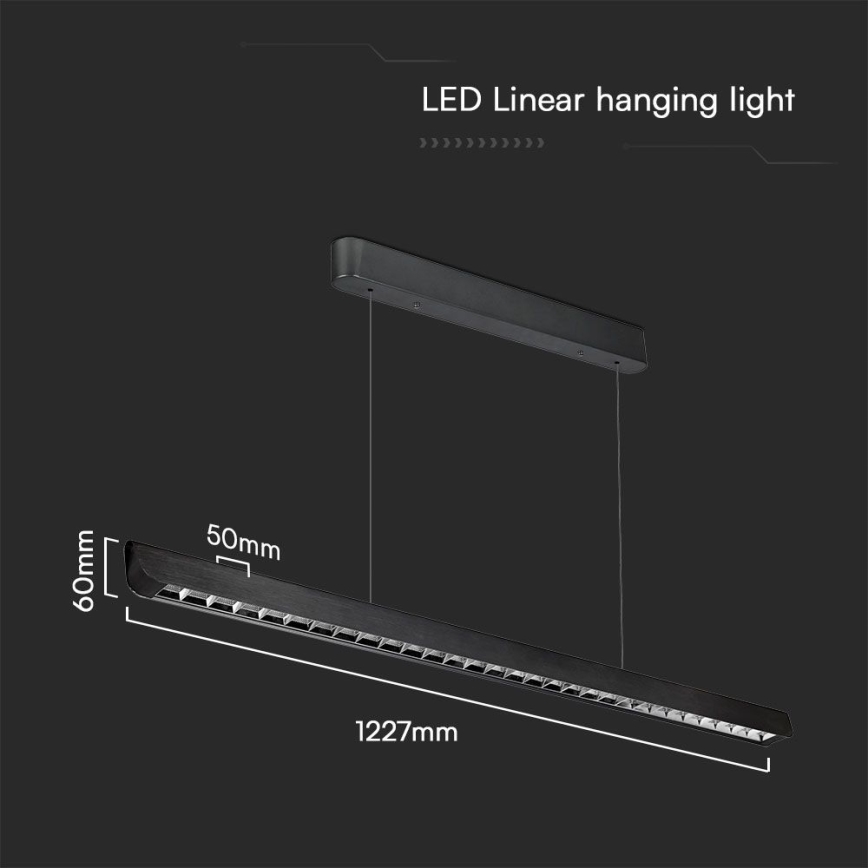 Lámpara LED colgante LED/36W/230V 3000/4000/6400K negro