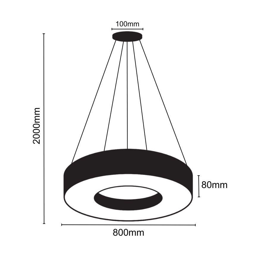 Lámpara LED colgante LED/40W/230V 4000K diá. 80 cm