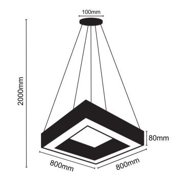 Lámpara LED colgante LED/55W/230V 4000K 80x80 cm