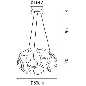 Lámpara LED colgante LED/60W/230V 3000K blanco