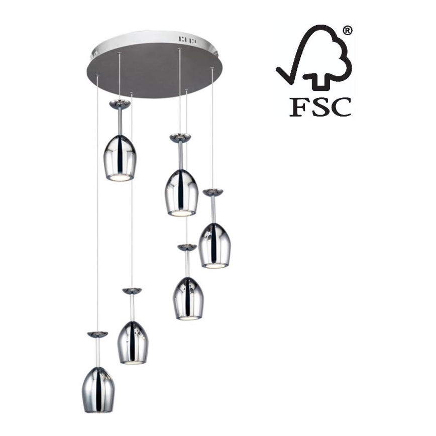 Lámpara LED colgante MERLOT 6xLED/5W/230V - Certificado FSC