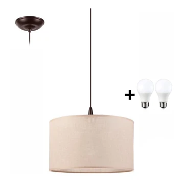 Lámpara LED colgante NOEL 1xE27/60W/230V beige