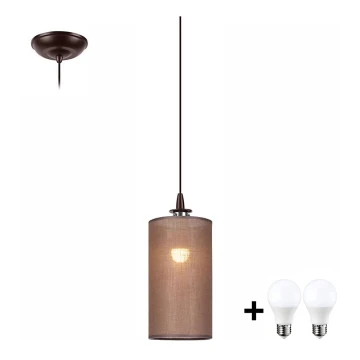 Lámpara LED colgante NOEL MINI 1xE27/60W/230V marrón